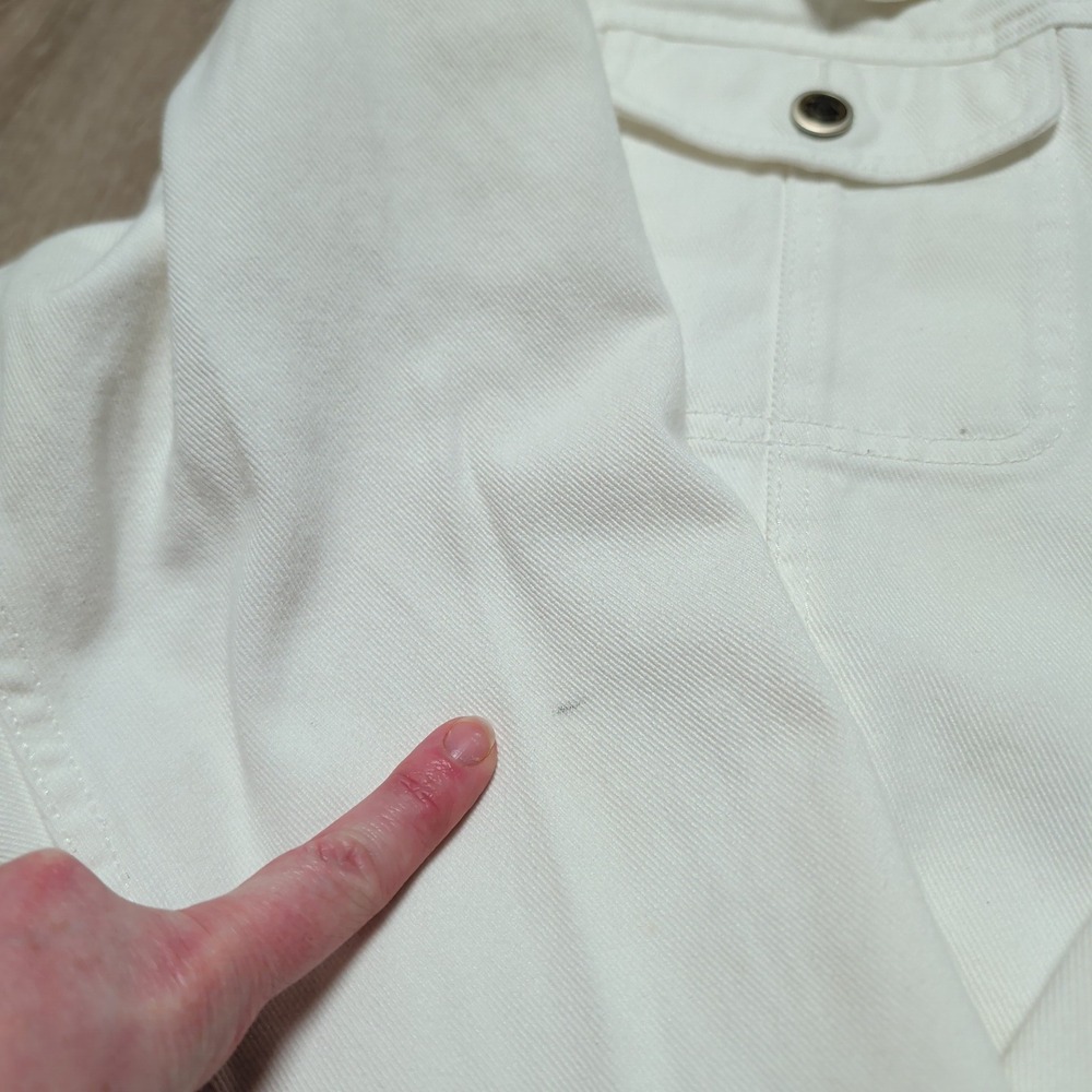 Vintage Zena Jeans Womens 2XL White Denim Jacket Cotton Button Front Plus Size - Picture 8 of 8